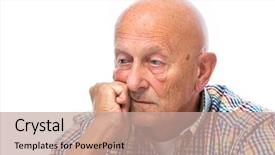  Presentation with elderly depression - Presentation theme having elderly depression - portrait of a thoughtful senior background and a coral colored foreground