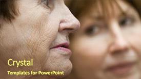  Presentation with grandma - Presentation theme with elderly depression - sad profile of grandma background and a tawny brown colored foreground