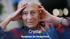  Presentation with elderly depression - Cool new PPT theme with elderly depression - senior woman with hands holding backdrop and a ocean colored foreground