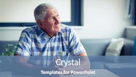  Presentation with elderly depression - PPT layouts enhanced with elderly depression - worried senior man sitting background and a teal colored foreground