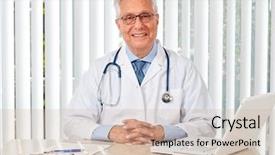  Presentation with doctor helps to get out of bed an elderly woman - Beautiful PPT layouts featuring elderly-doctor-man-in-hospital backdrop and a soft green colored foreground