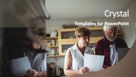  Presentation with online porn - Cool new PPT theme with document retail - senior couple paying bills online backdrop and a gray colored foreground