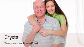  Presentation with daughter - Beautiful theme featuring elderly father and daughter together backdrop and a soft green colored foreground