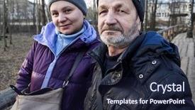  Presentation with grown - Amazing presentation theme having elderly father and his grown backdrop and a wine colored foreground