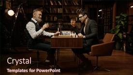  Presentation with millennial - Presentation design enhanced with elderly-father-and-millennial-son background and a wine colored foreground