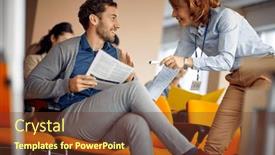  Presentation with participant - Theme with elderly-female-lecturer-is-happy background and a tawny brown colored foreground