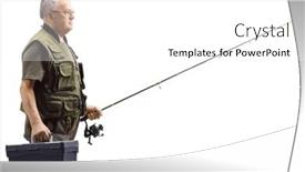  Presentation with fisherman - Theme consisting of elderly-fisherman-with-a-box background and a white colored foreground