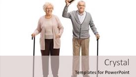  Presentation with elderly - Slide deck featuring elderly-gentleman-greeting-with-hat background and a soft green colored foreground