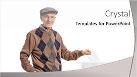 Presentation with voting - Audience pleasing PPT theme consisting of republican - elderly gentleman voting backdrop and a white colored foreground