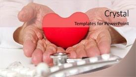  Presentation with elderly health - Cool new slides with elderly giving a red heart backdrop and a lemonade colored foreground