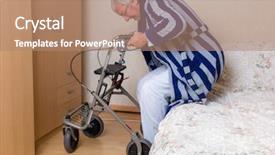  Presentation with nurse law elderly persons - Beautiful slide set featuring elderly grandfather in nursing home backdrop and a coral colored foreground