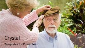  Presentation with alzheimer disease - Presentation enhanced with elderly husband with alzheimers disease background and a coral colored foreground