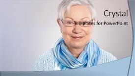  Presentation with light blue dna black - Slides featuring older people - portrait of kind elderly lady background and a lemonade colored foreground