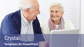  Presentation with active seniors senior couple - Amazing slides having elderly learning - happy senior couple shopping backdrop and a ocean colored foreground