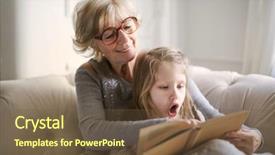  Presentation with wine read - Audience pleasing PPT theme consisting of elderly learning - trying to read backdrop and a tawny brown colored foreground