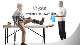  Presentation with elderly - Presentation theme consisting of elderly-male-patient-sitting background and a white colored foreground