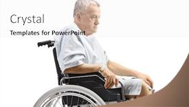  Presentation with elderly patient nurse cares - Beautiful PPT theme featuring elderly-male-patient backdrop and a white colored foreground