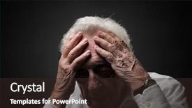  Presentation with elderly malnutrition - Presentation consisting of elderly man as a headache background and a wine colored foreground