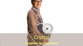  Presentation with elderly holding pills - Theme enhanced with elderly-man-holding-a-weight background and a violet colored foreground