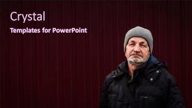  Presentation with knitted knitting needle - Slide set enhanced with elderly-man-in-a-jacket background and a wine colored foreground