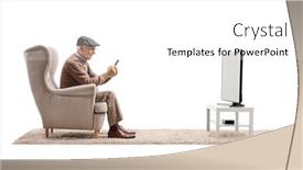  Presentation with elderly - Presentation design enhanced with elderly-man-in-an-armchair background and a white colored foreground