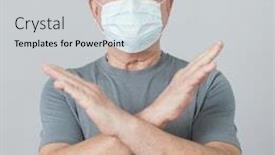  Presentation with epidemic - Presentation theme featuring elderly-man-in-medical-mask background and a light gray colored foreground