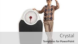  Presentation with weight - Presentation with elderly-man-leaning and a light gray colored foreground