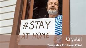  Presentation with elderly home - Slide deck enhanced with elderly-man-looks-out background and a coral colored foreground