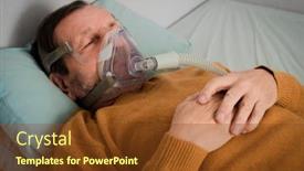  Presentation with sleeping - Slides having elderly-man-lying-on-bed background and a tawny brown colored foreground