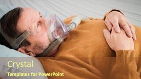  Presentation with sleeping - Audience pleasing theme consisting of elderly-man-lying-on-bed backdrop and a tawny brown colored foreground