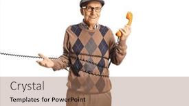  Presentation with cable - Slide set featuring elderly-man-man-tangled and a coral colored foreground