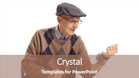  Presentation with blood pressure - Audience pleasing presentation theme consisting of elderly man measuring blood pressure backdrop and a coral colored foreground