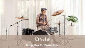  Presentation with drums - Cool new presentation with elderly-man-playing-drums-inside backdrop and a coral colored foreground