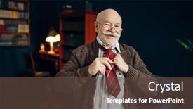  Presentation with elderly home - Amazing slide set having elderly-man-puts backdrop and a tawny brown colored foreground