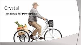  Presentation with elderly - Slide set enhanced with elderly-man-riding-a-crate background and a white colored foreground