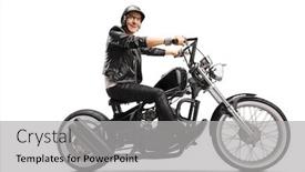  Presentation with elderly - Slide deck enhanced with elderly-man-riding-a-customized background and a light gray colored foreground