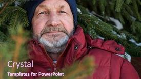  Presentation with spruce - Audience pleasing slides consisting of elderly-man-s-face backdrop and a tawny brown colored foreground