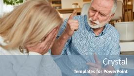  Presentation with wife - PPT theme with elderly-man-scolds-his-crying background and a seafoam green colored foreground