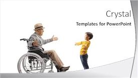 Presentation with hug - Slides enhanced with elderly-man-sitting background and a white colored foreground
