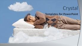  Presentation with matress - PPT theme with elderly-man-sleeping background and a light blue colored foreground