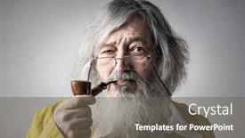  Presentation with smoking - Audience pleasing slide deck consisting of elderly man smoking backdrop and a gray colored foreground