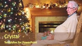  Presentation with elderly sleep - Audience pleasing presentation theme consisting of elderly man snoozing backdrop and a  colored foreground