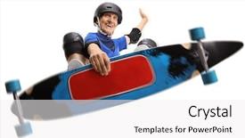  Presentation with equipment - Theme featuring elderly man wearing protective equipment background and a white colored foreground