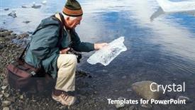  Presentation with iceland - Theme having elderly-man-with-a-camera background and a dark gray colored foreground