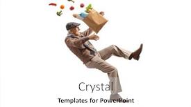  Presentation with grocery bag - Theme consisting of elderly-man-with-a-grocery and a white colored foreground