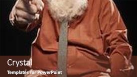  Presentation with black man - PPT theme having elderly-man-with-a-long background and a tawny brown colored foreground