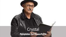  Presentation with elderly - Audience pleasing PPT theme consisting of elderly-man-with-a-tophat backdrop and a dark gray colored foreground