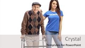  Presentation with walker - Amazing presentation having elderly-man-with-a-walker backdrop and a light gray colored foreground