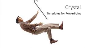  Presentation with blind walking cane - Presentation theme enhanced with elderly-man-with-a-walking background and a white colored foreground