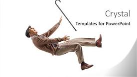  Presentation with cane - Slides consisting of elderly-man-with-a-walking background and a white colored foreground